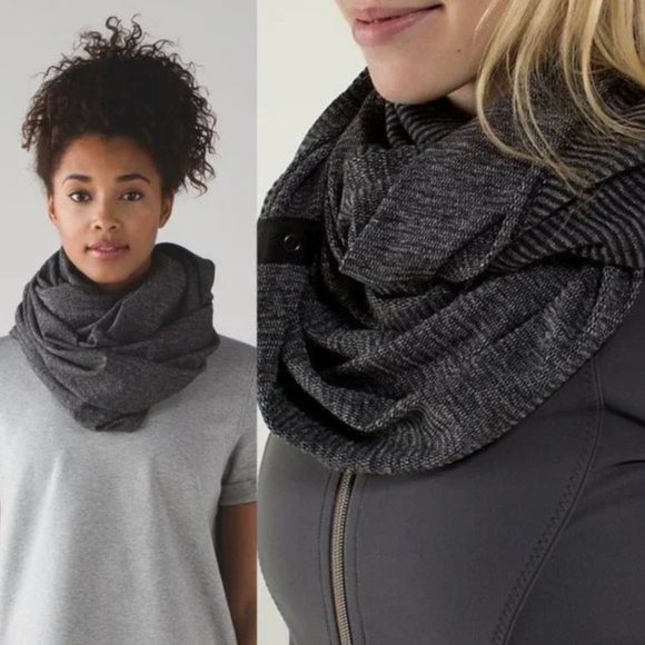 Lululemon Black Heathered Grey Vinyasa Scarf - Picture 1 of 3